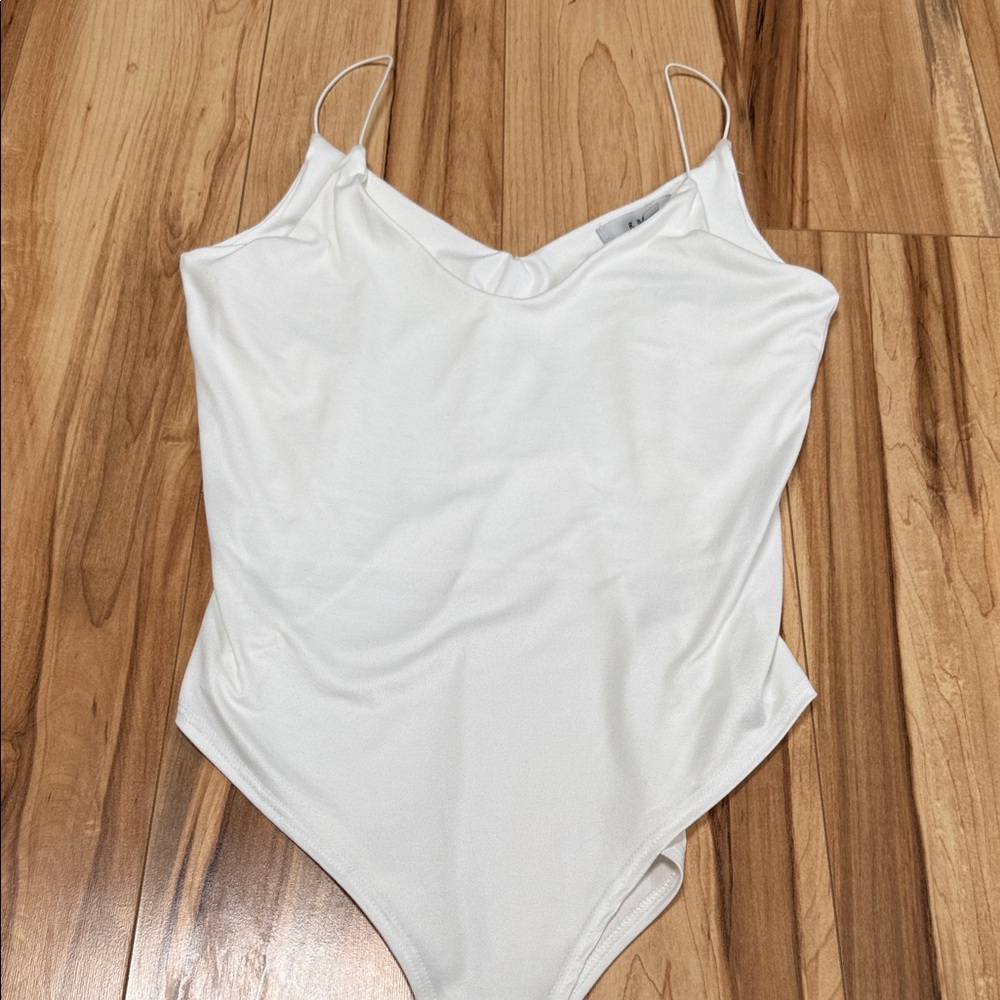White Spaghetti Strap Bodysuit